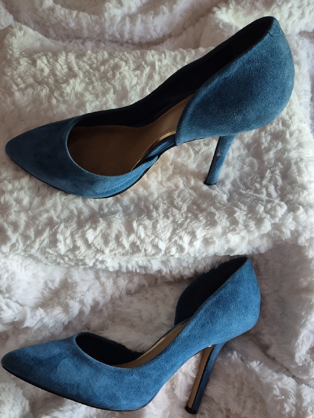 BCBG Ocean Blue Suede D'orsay Stiletto